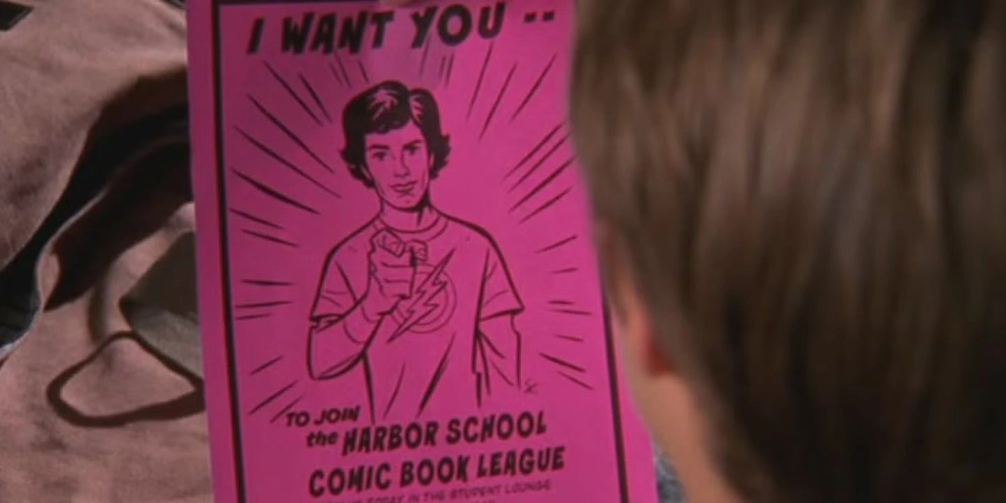 Image du flyer du club de bande dessinée de Seth Cohen à Harbor.