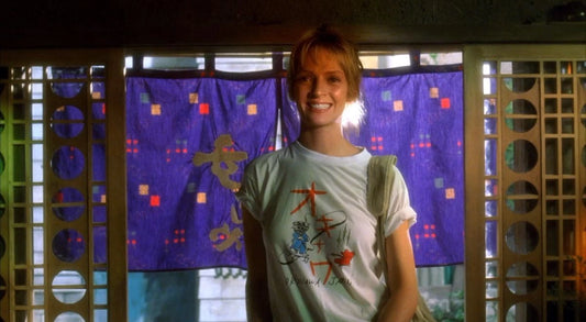 Image du film Kill Bill avec le t-shirt Okinawa