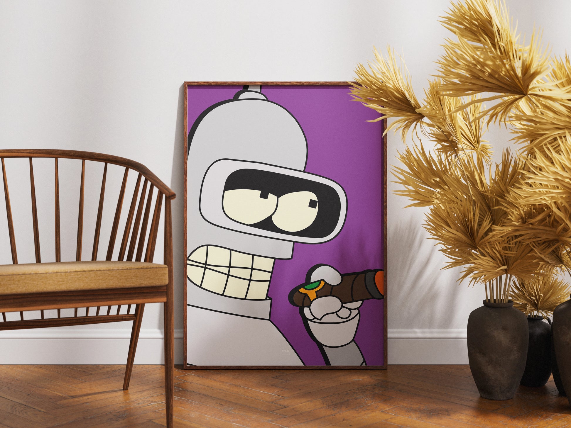 Grande affiche du robot de la série futurama : Bender.