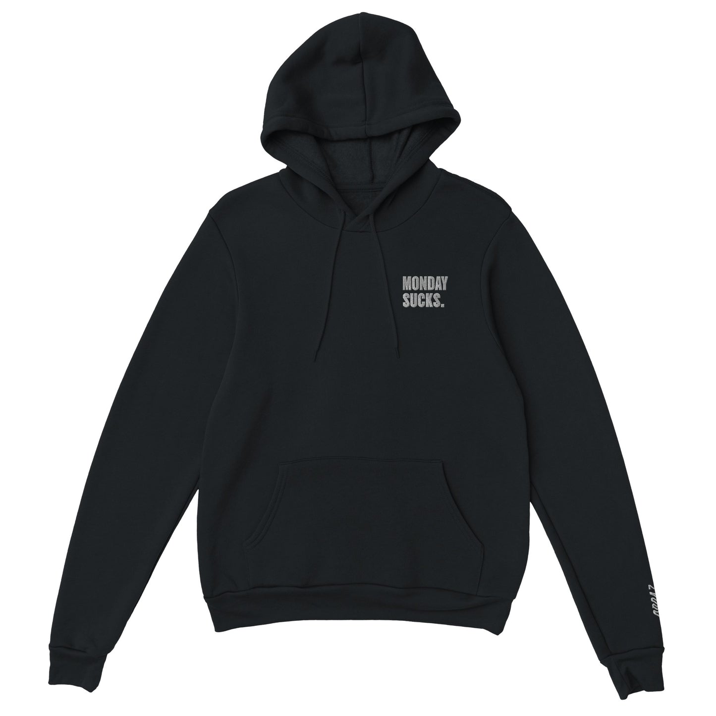 Pull à capuche noir avec broderie au niveau du coeur