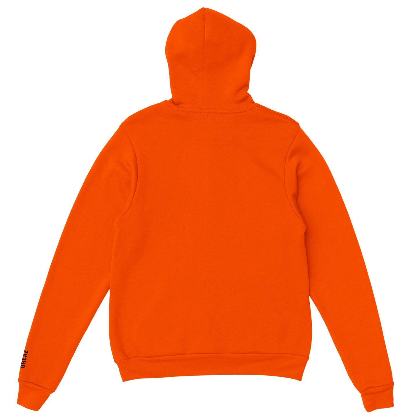 Pull à capuche orange de dos