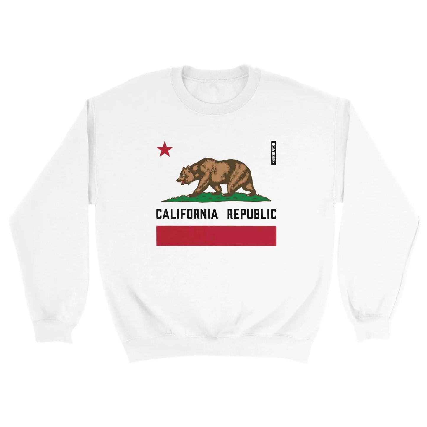 Sweat blanc drapeau californien