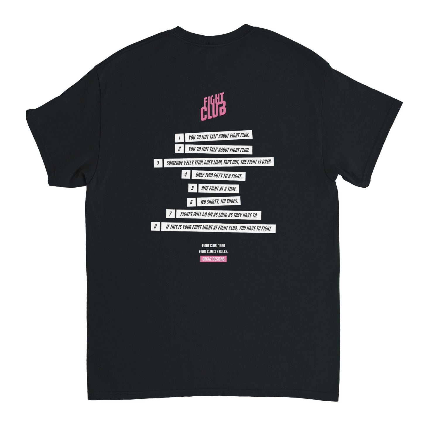 T-shirt noir de dos avec grande impression.