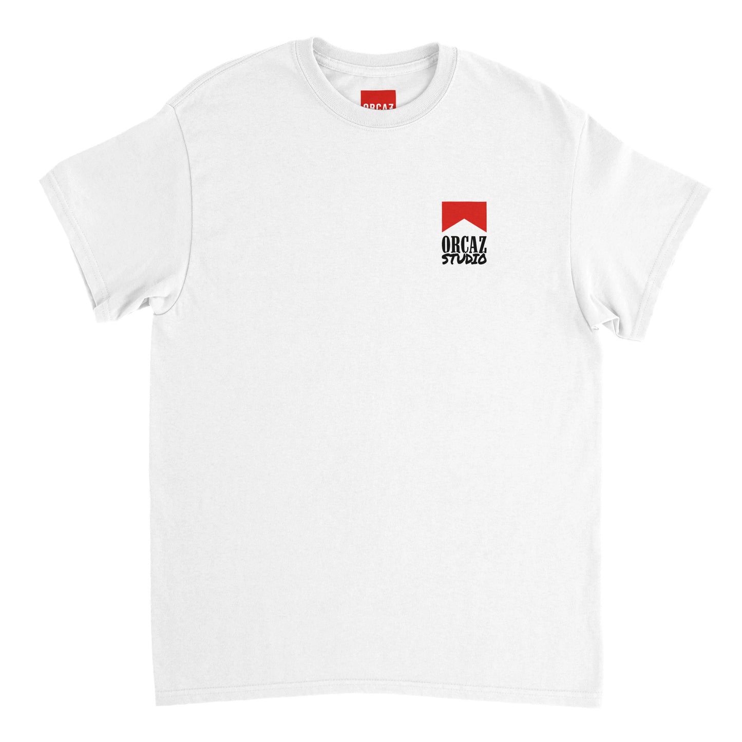 T-shirt blanc avec logo Marlboro revisité par Orcaz