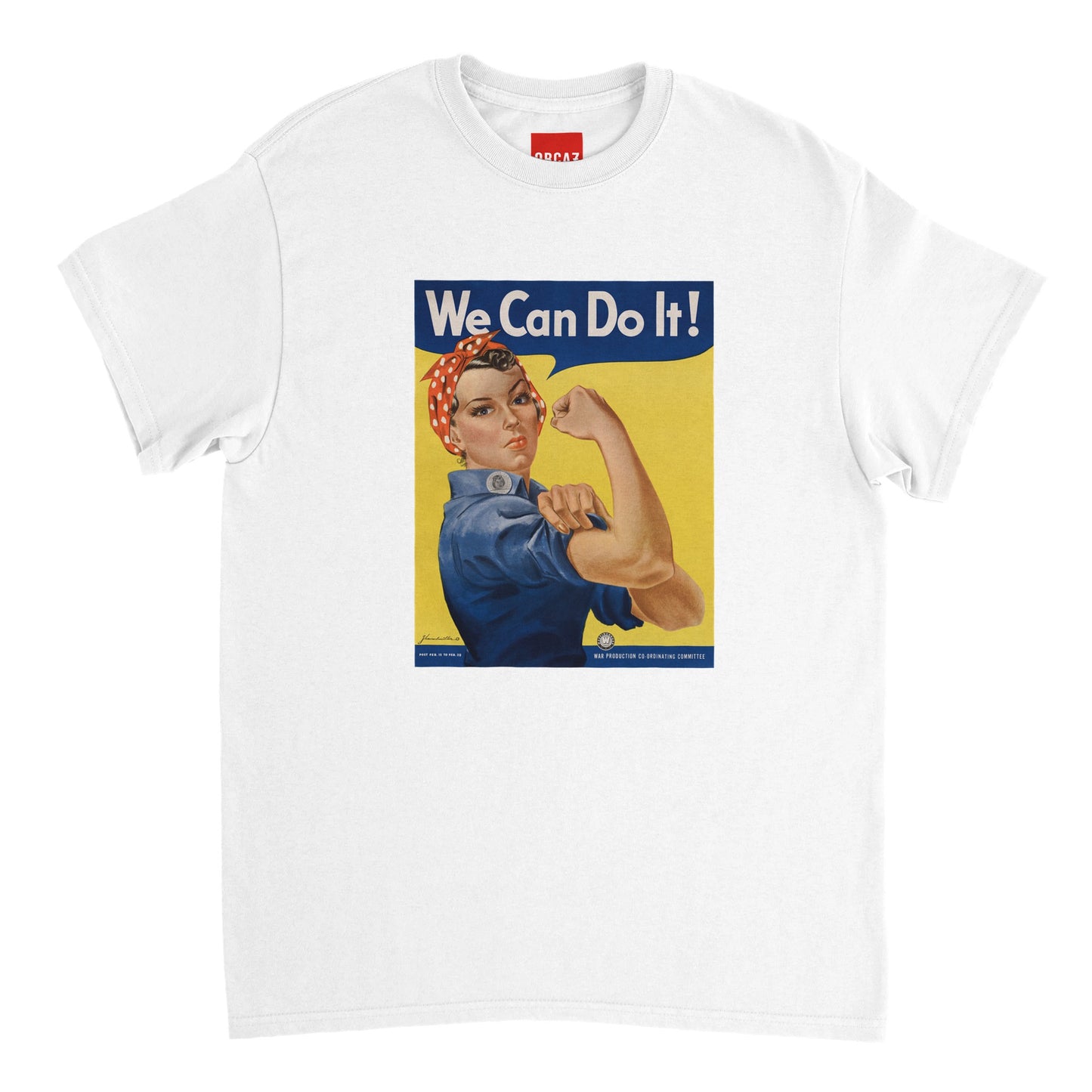Aperçu du t-shirt blanc "We Can Do It" par Orcaz Designs