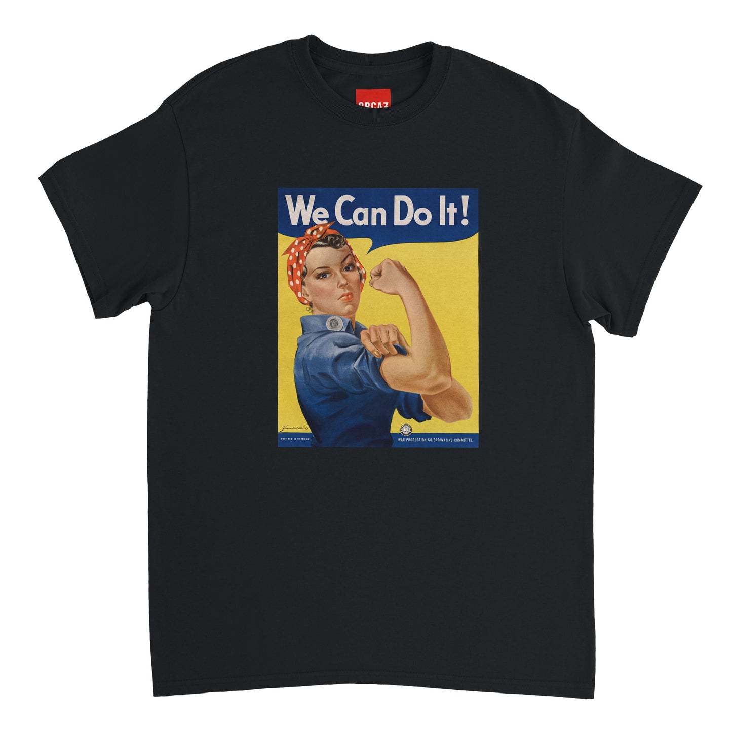 Aperçu du t-shirt noir "We Can Do It" par Orcaz Designs