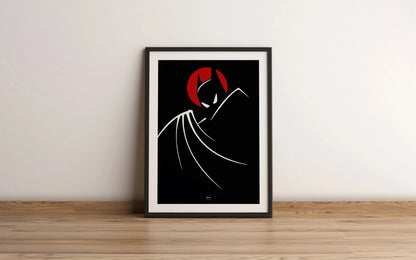 Affiche minimaliste de Batman par Orcaz.