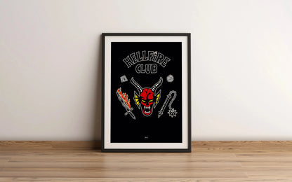 Affiche inspiré du Hellfire Club dans Stranger Things
