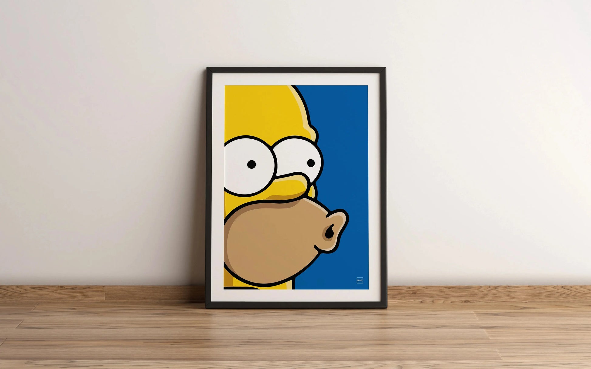 Aperçu du l'affiche de Homer Simpson encadrée par Orcaz