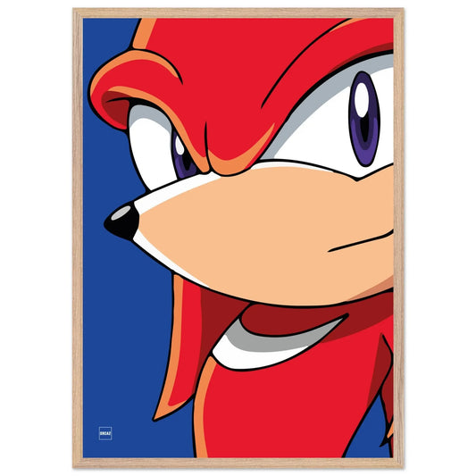 Poster minimaliste du personnage Knuckles par Orcaz.