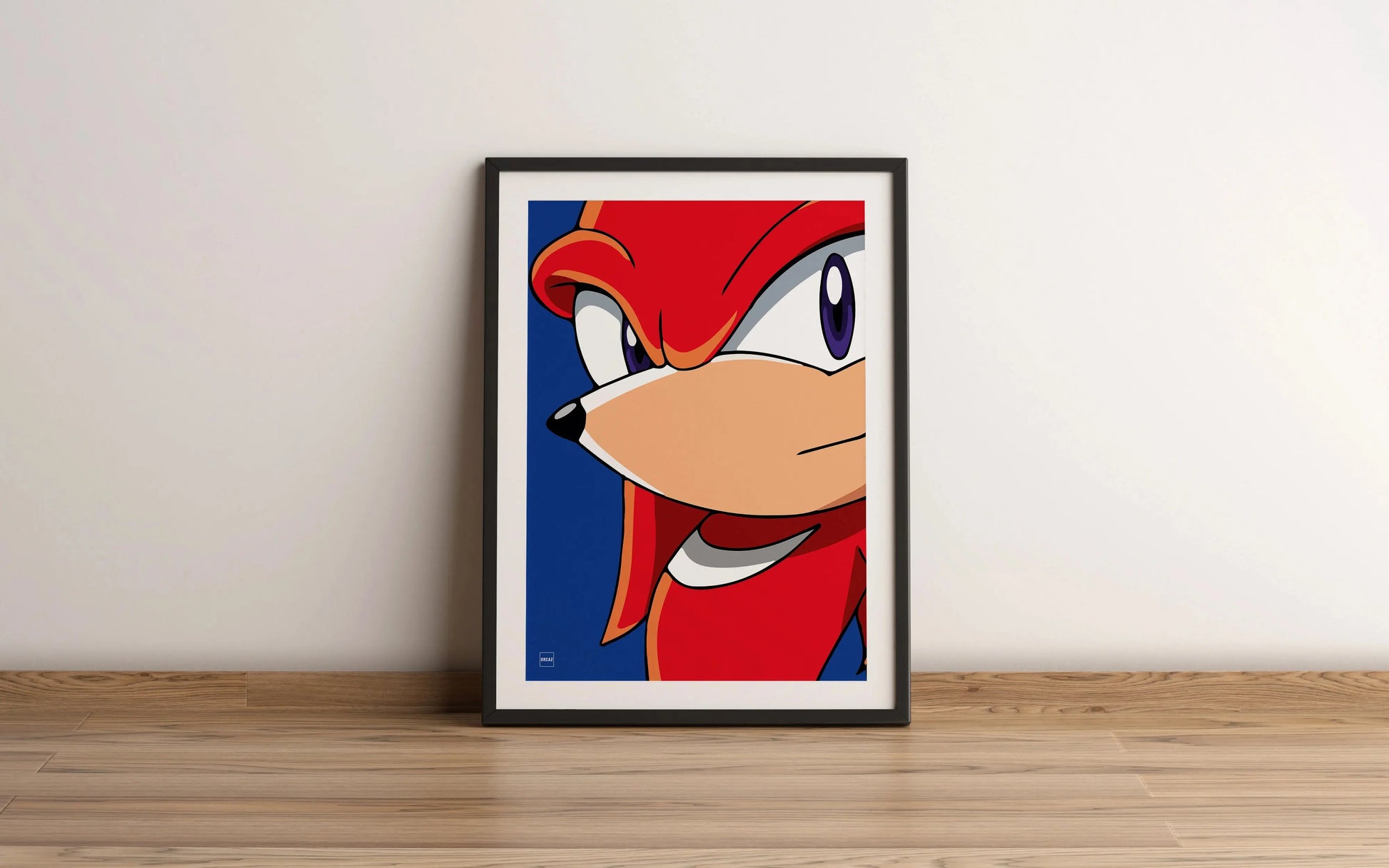 Aperçu de l'affiche du personnage Knuckles par Orcaz Designs.