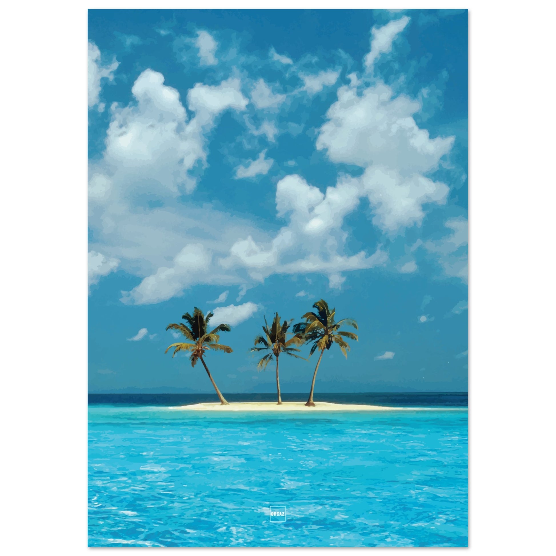 Reproduction numérique du célèbre fond d'écran Azul avec encadrement.