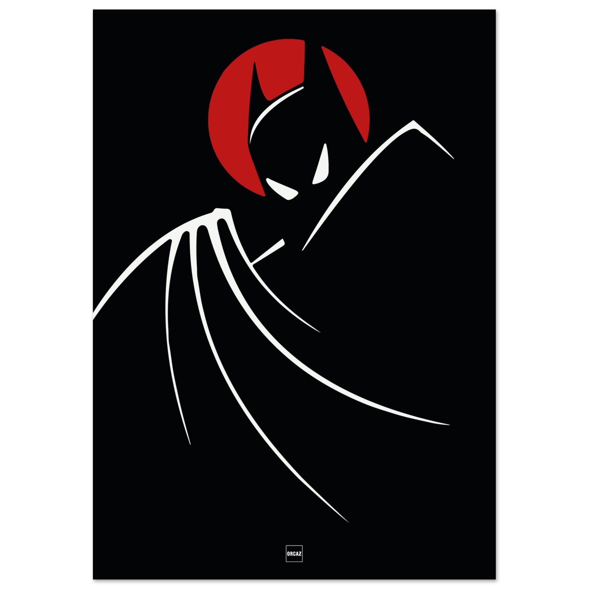 Affiche minimaliste de Batman par Orcaz.