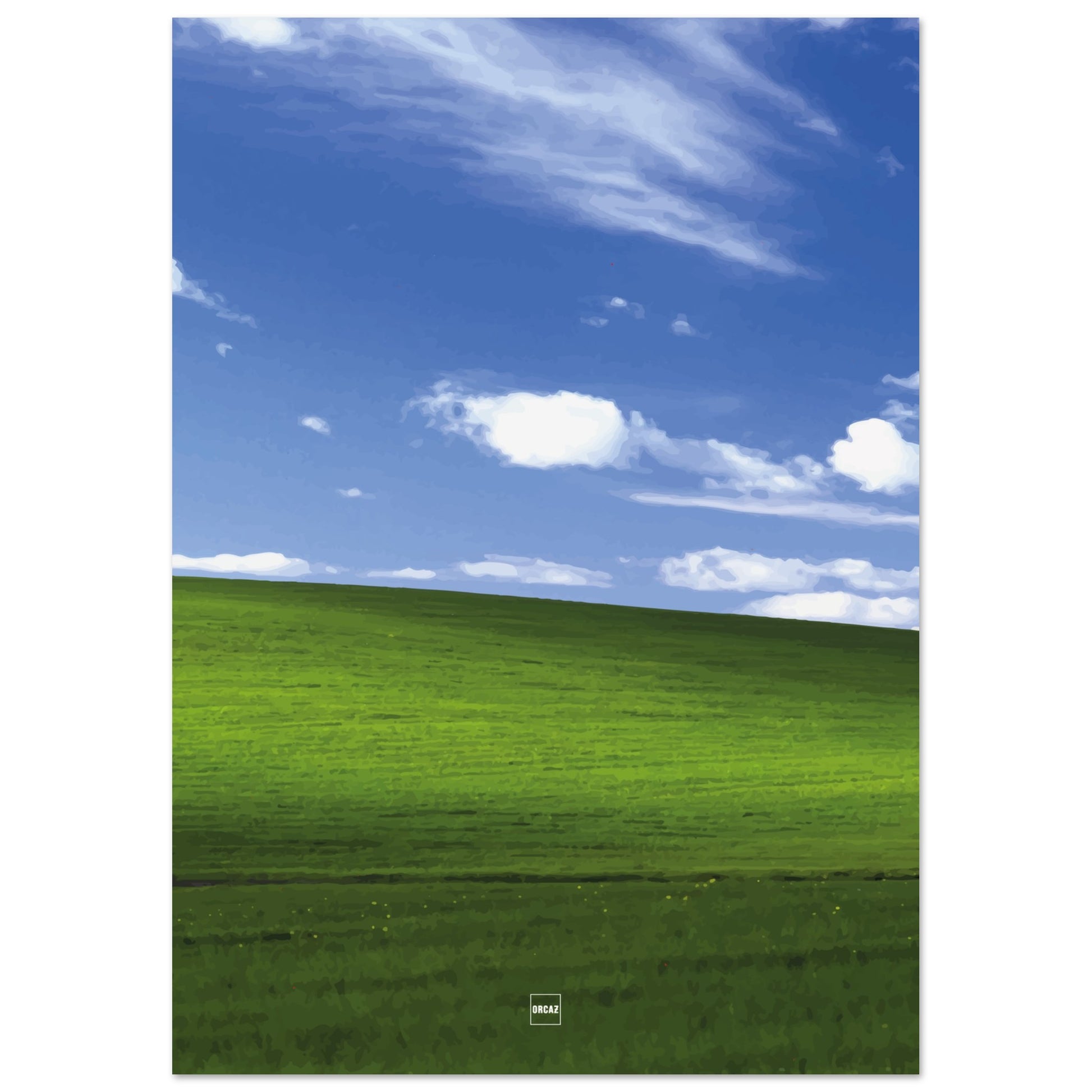 Reproduction numérique du célèbre fond d'écran Bliss