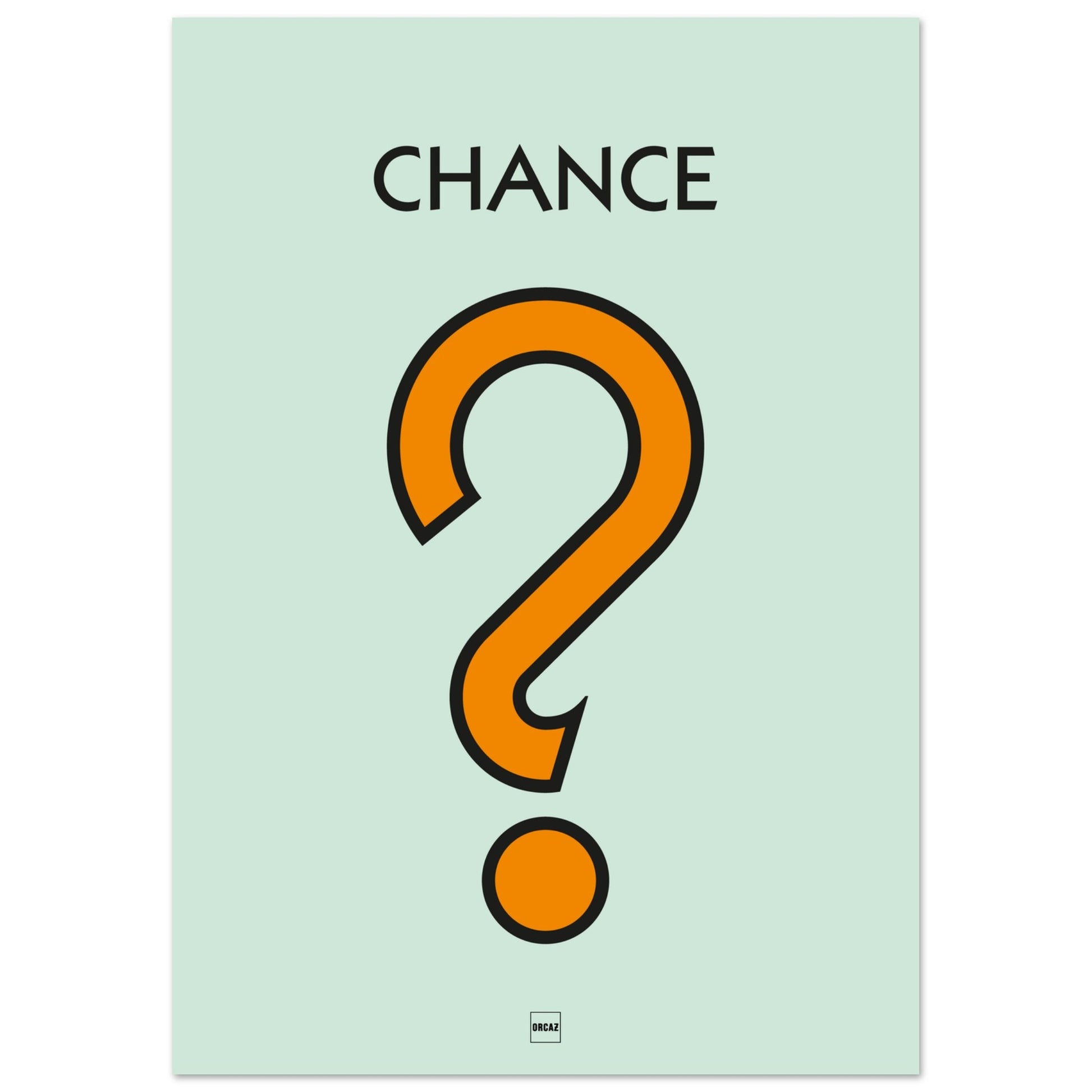 Affiche icône du monopoly Chance en orange