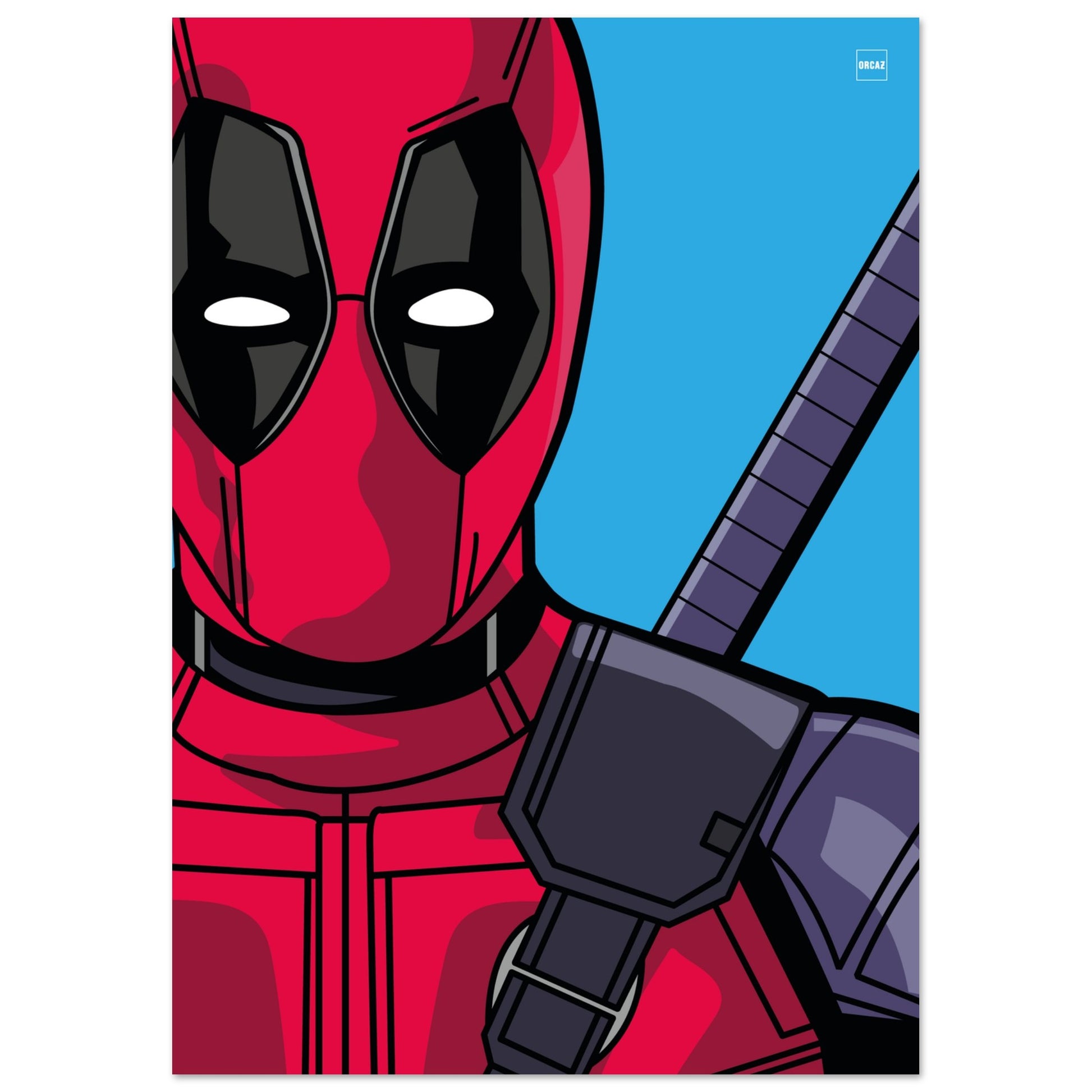 Aperçu de l'affiche du personnage Deadpool réalisée par Orcaz Designs.