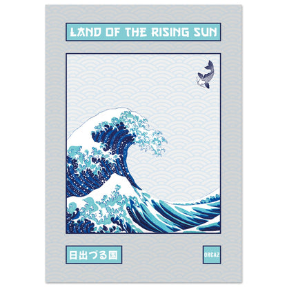 Affiche japonaise inspirée de la grande vague de kanagawa par Orcaz Designs.