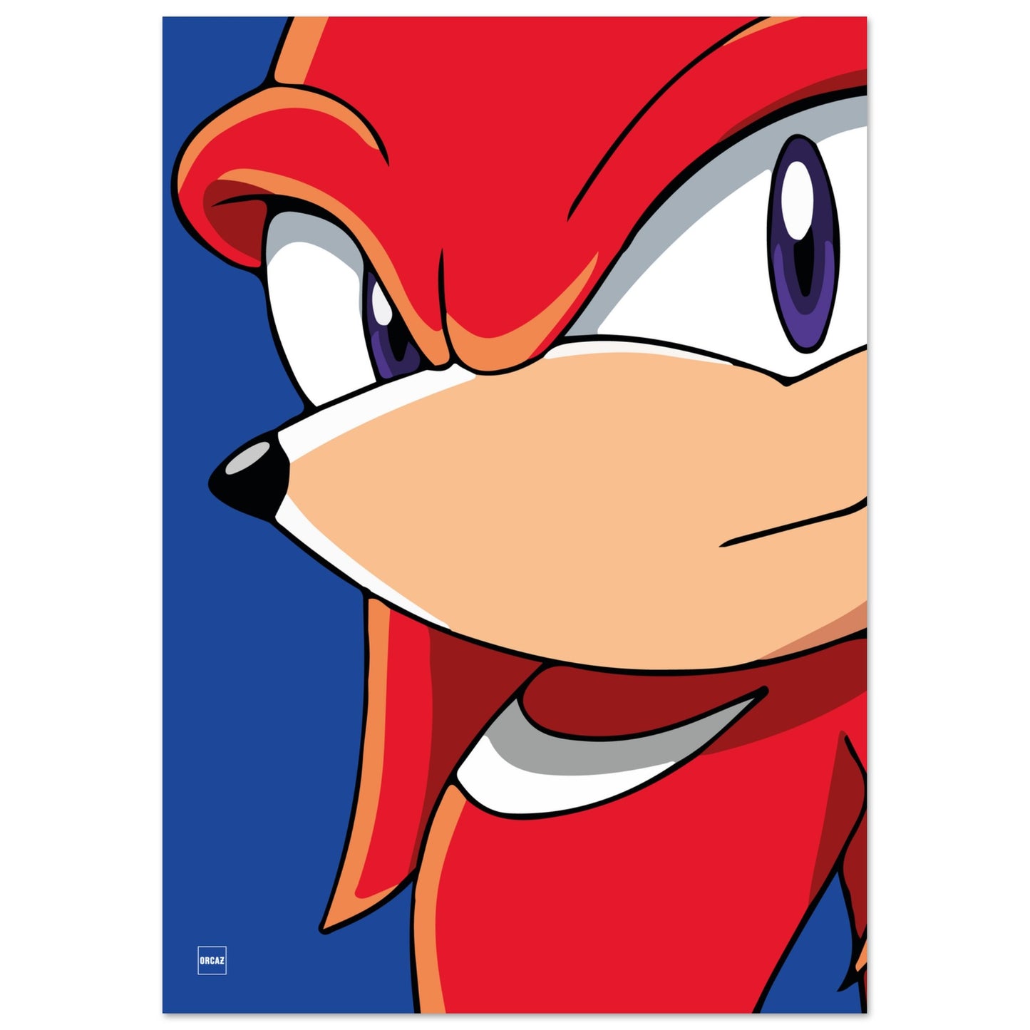 Aperçu de l'affiche du personnage Knuckles par Orcaz Designs.