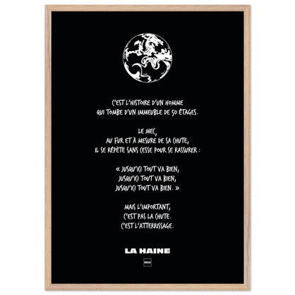 Affiche en noir et blanc du film la Haine par Orcaz Designs.