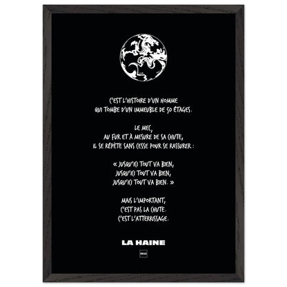 Affiche en noir et blanc du film la Haine par Orcaz Designs.