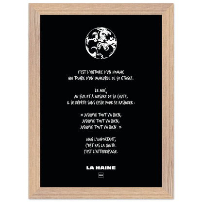 Affiche en noir et blanc du film la Haine par Orcaz Designs.