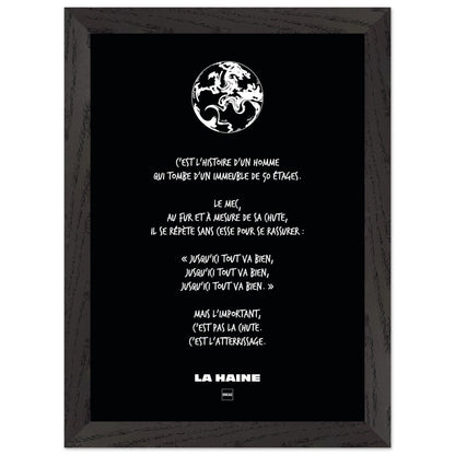 Affiche en noir et blanc du film la Haine par Orcaz Designs.