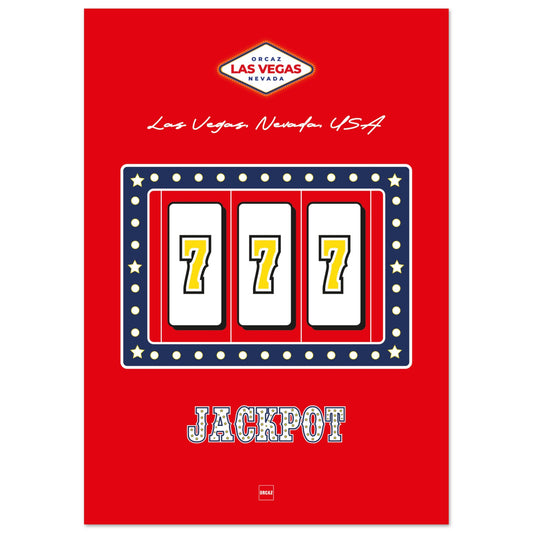 Poster avec illustration de machine à sous aux couleurs des USA