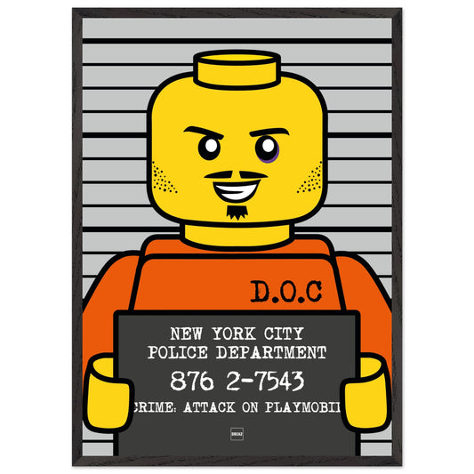 Affiche Lego version Mugshot par Orcaz Designs.