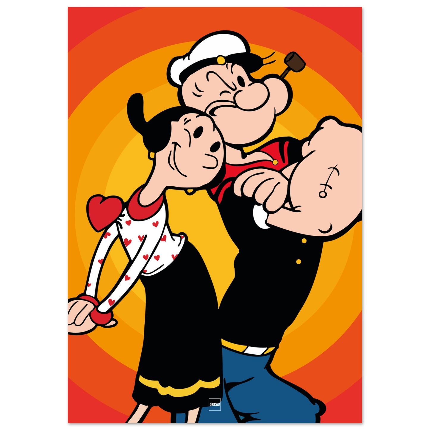 Affiche de Popeye dans un style cartoon