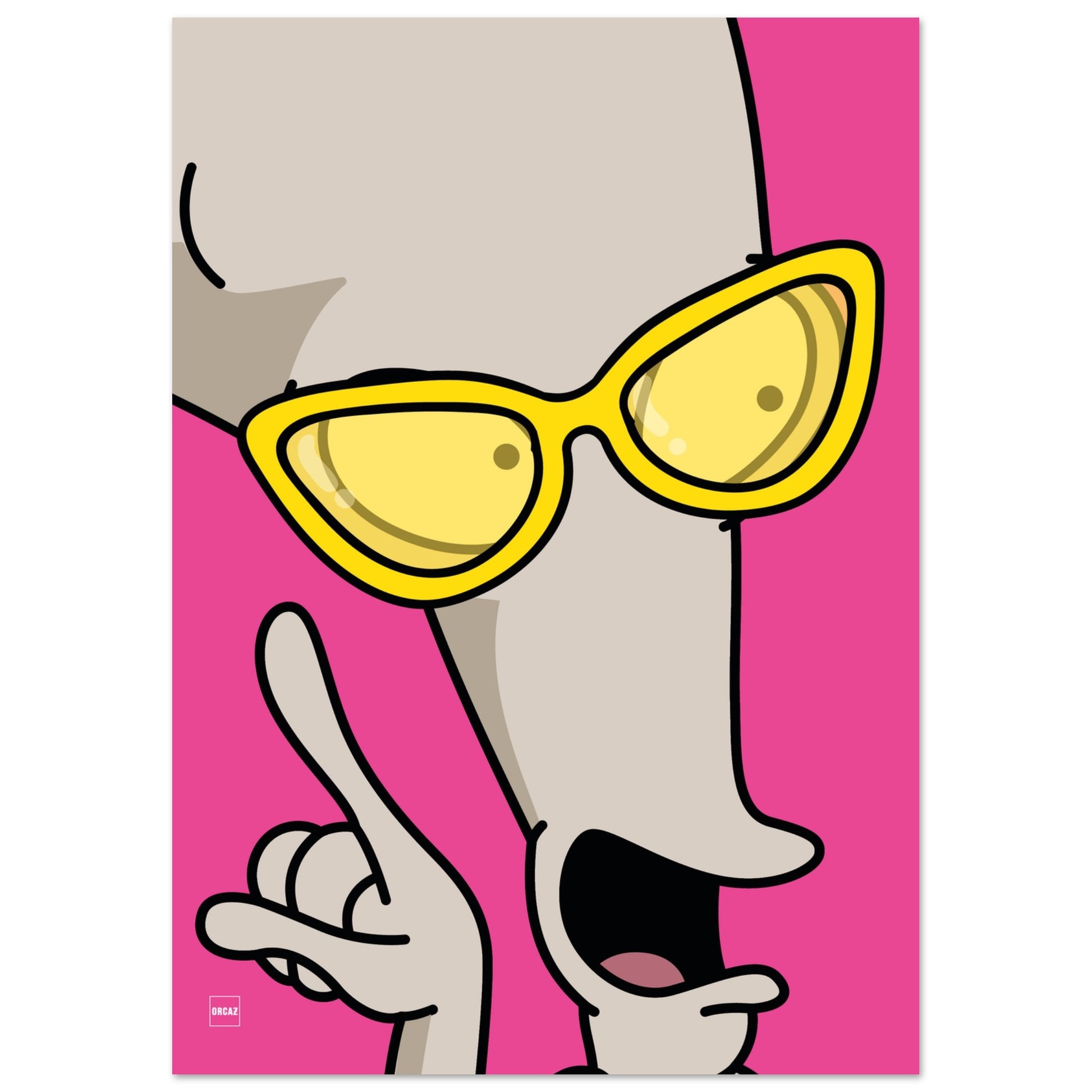 Aperçu de l'affiche de Roger Smith sur fond rose.