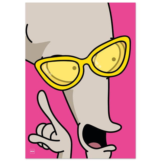 Aperçu de l'affiche de Roger Smith sur fond rose.