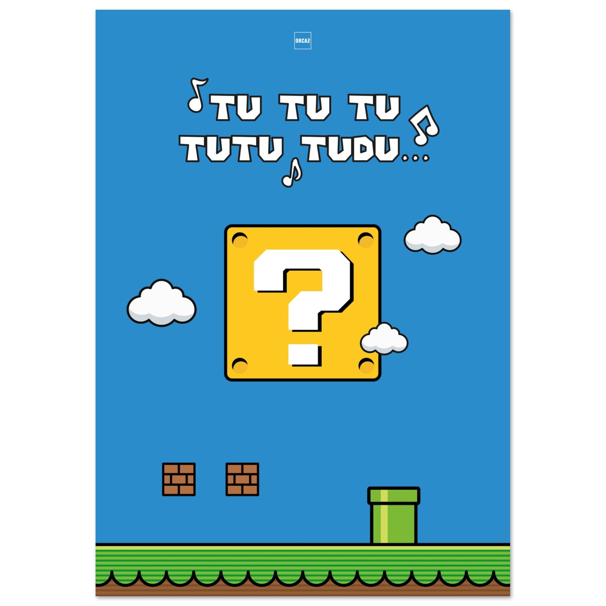 Affiche minimaliste en couleurs sur le thème du Royaume Champignon