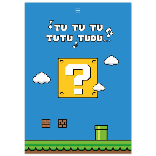 Affiche minimaliste en couleurs sur le thème du Royaume Champignon