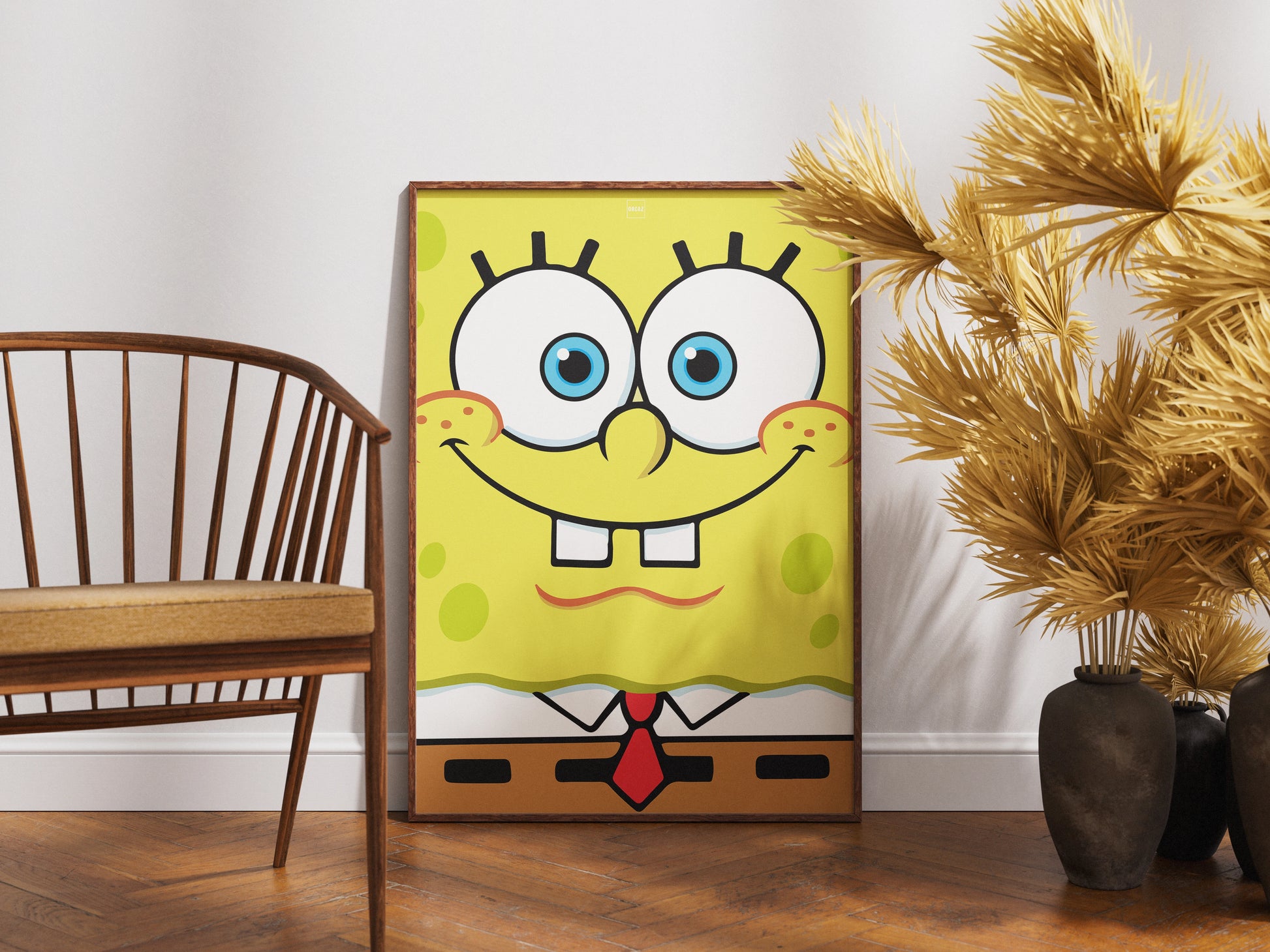 Affiche minimaliste du dessin animé Bob l'éponge carrée par Orcaz.