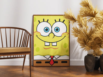 Affiche minimaliste du dessin animé Bob l'éponge carrée par Orcaz.