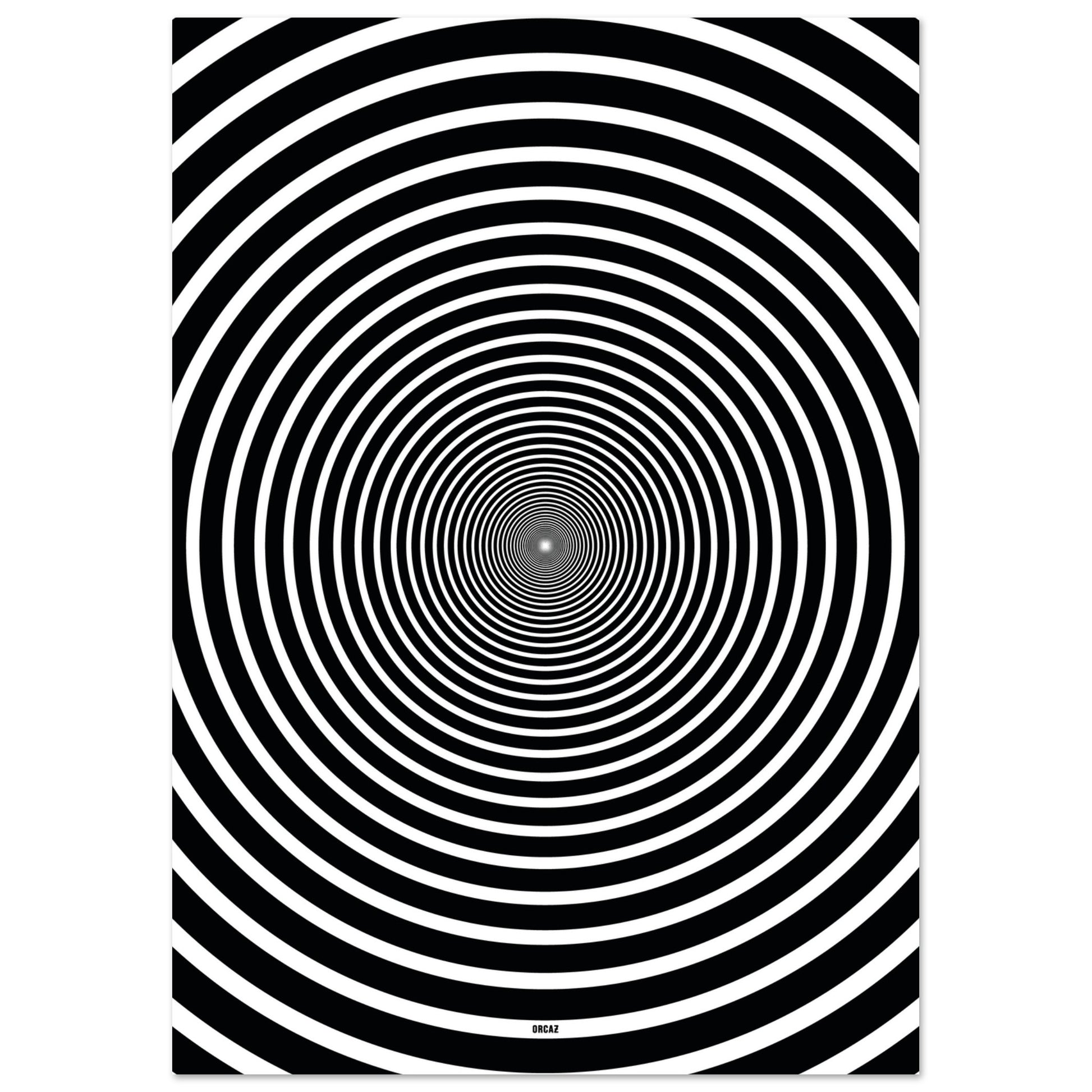 Affiche moderne avec cercles noirs et blancs par Orcaz Designs.