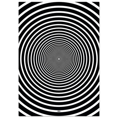 Affiche moderne avec cercles noirs et blancs par Orcaz Designs.