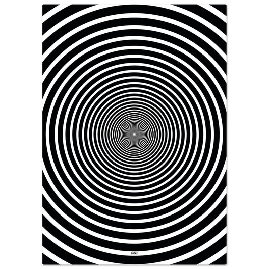 Affiche moderne avec cercles noirs et blancs par Orcaz Designs.