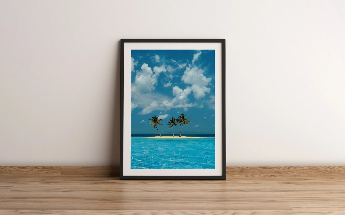 Reproduction numérique du célèbre fond d'écran Azul avec encadrement.