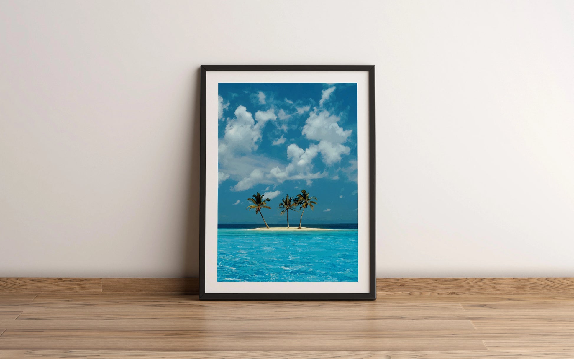 Reproduction numérique du célèbre fond d'écran Azul avec encadrement.