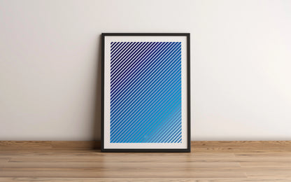 Affiche de lignes bleus hypnotisantes par Orcaz Designs.