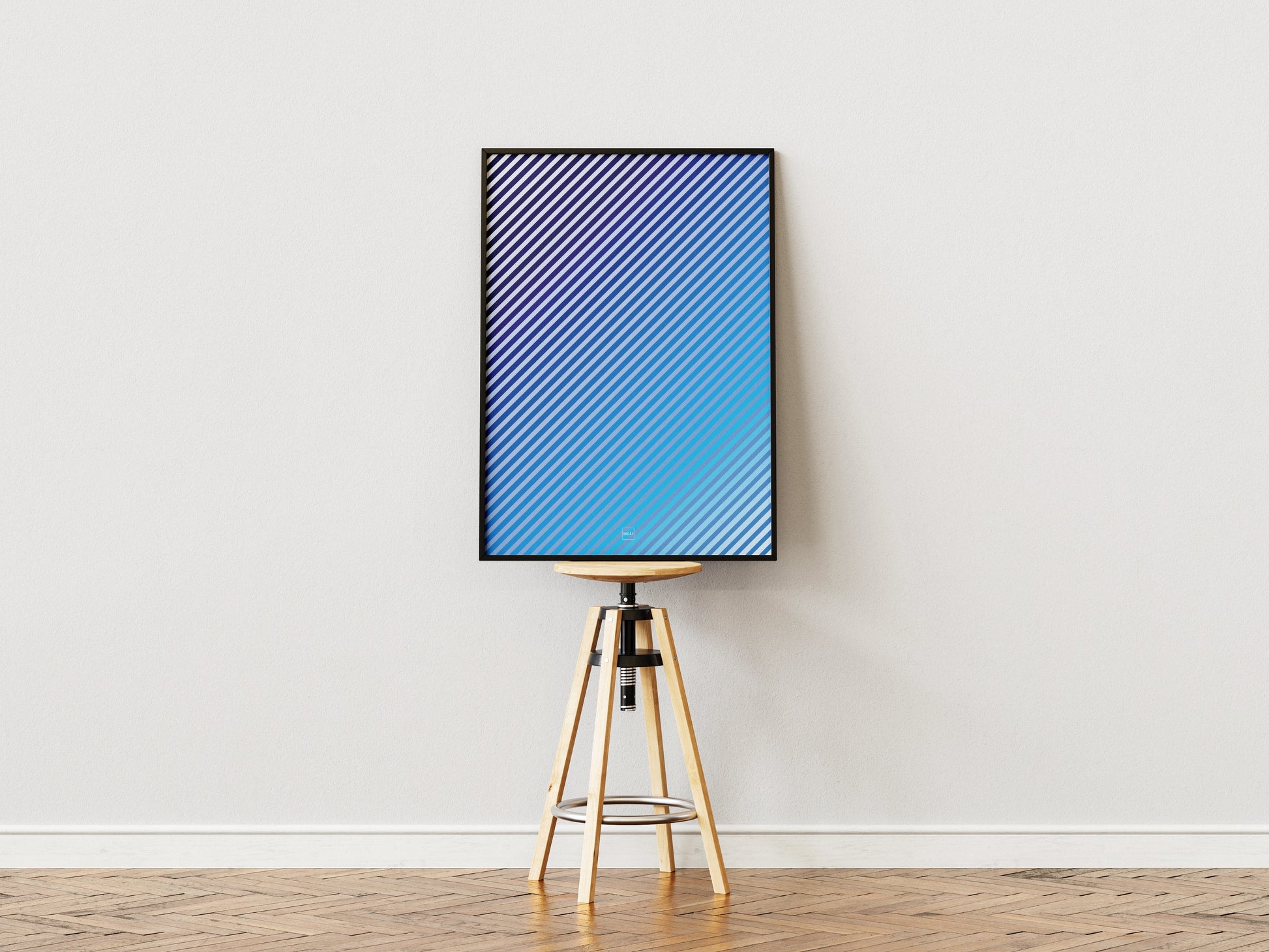 Affiche de lignes bleus hypnotisantes par Orcaz Designs.