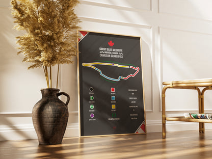Affiche du circuit de Formule 1 de Montréal au Canada par Orcaz