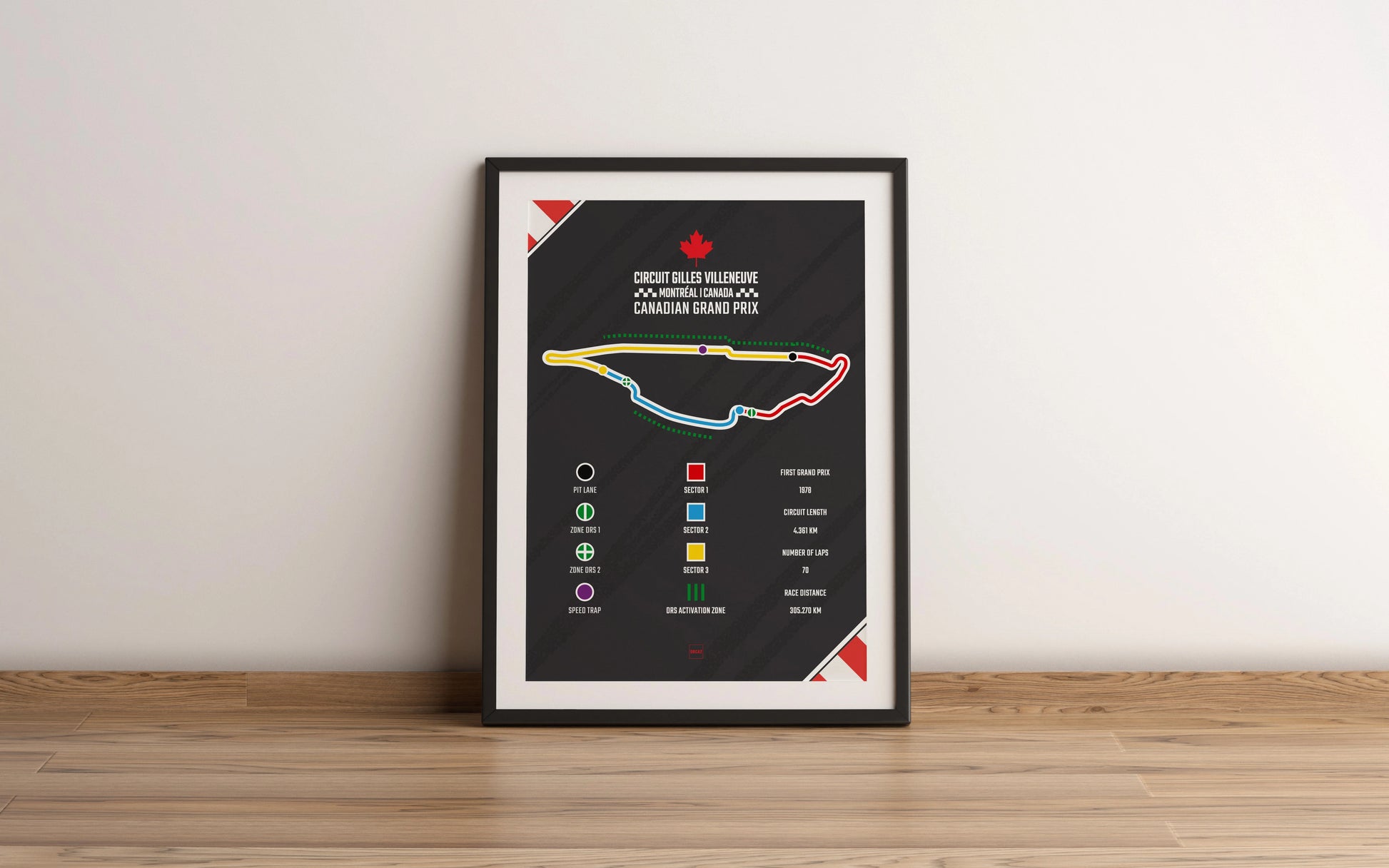 Affiche du circuit de Formule 1 de Montréal au Canada par Orcaz