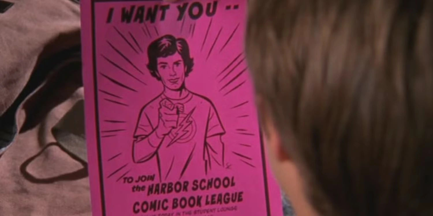 Image du flyer du club de bande dessinée de Seth Cohen à Harbor.