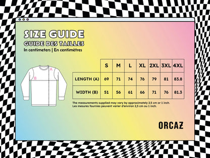 Guide des tailles pour les sweats en centimètres