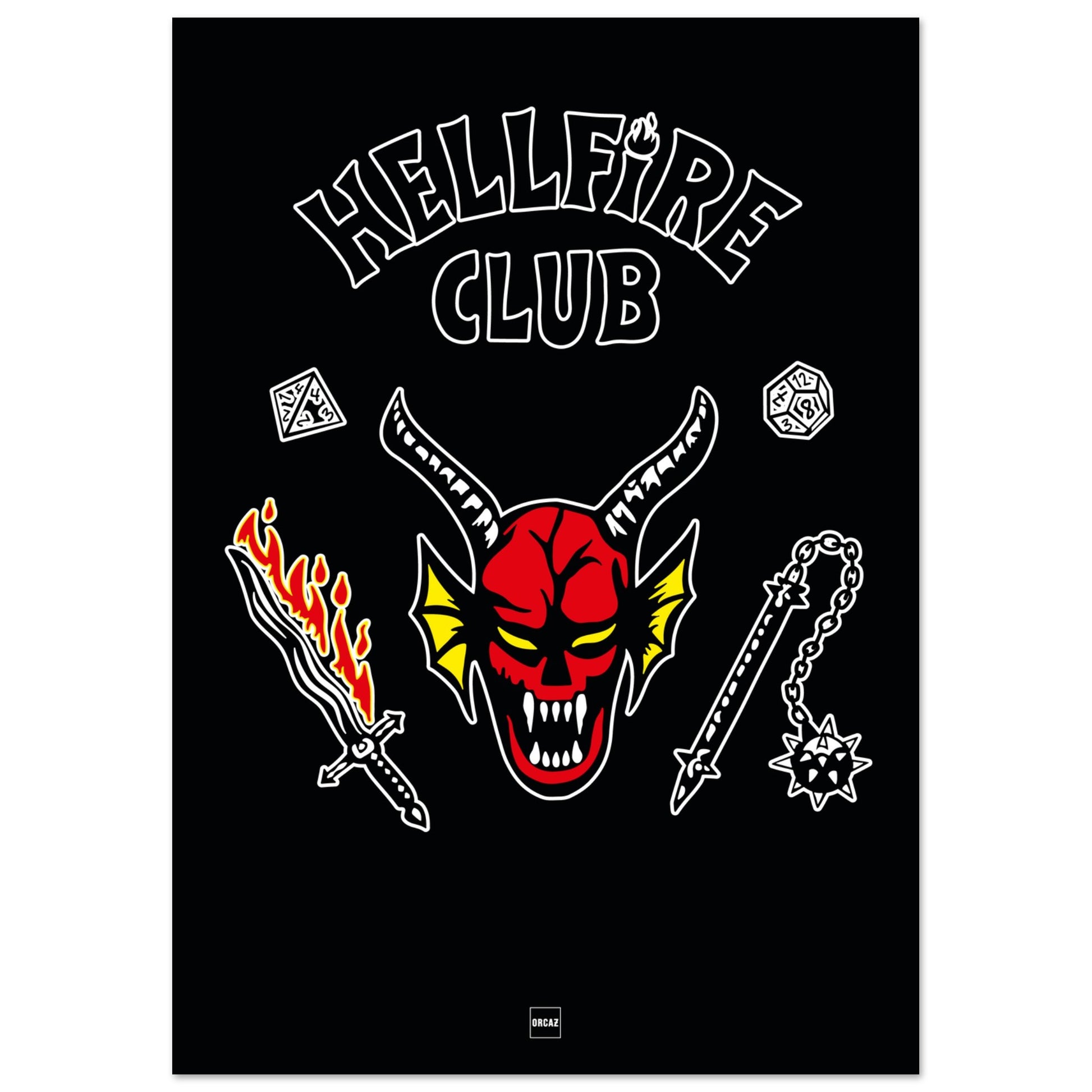 Affiche inspiré du Hellfire Club dans Stranger Things