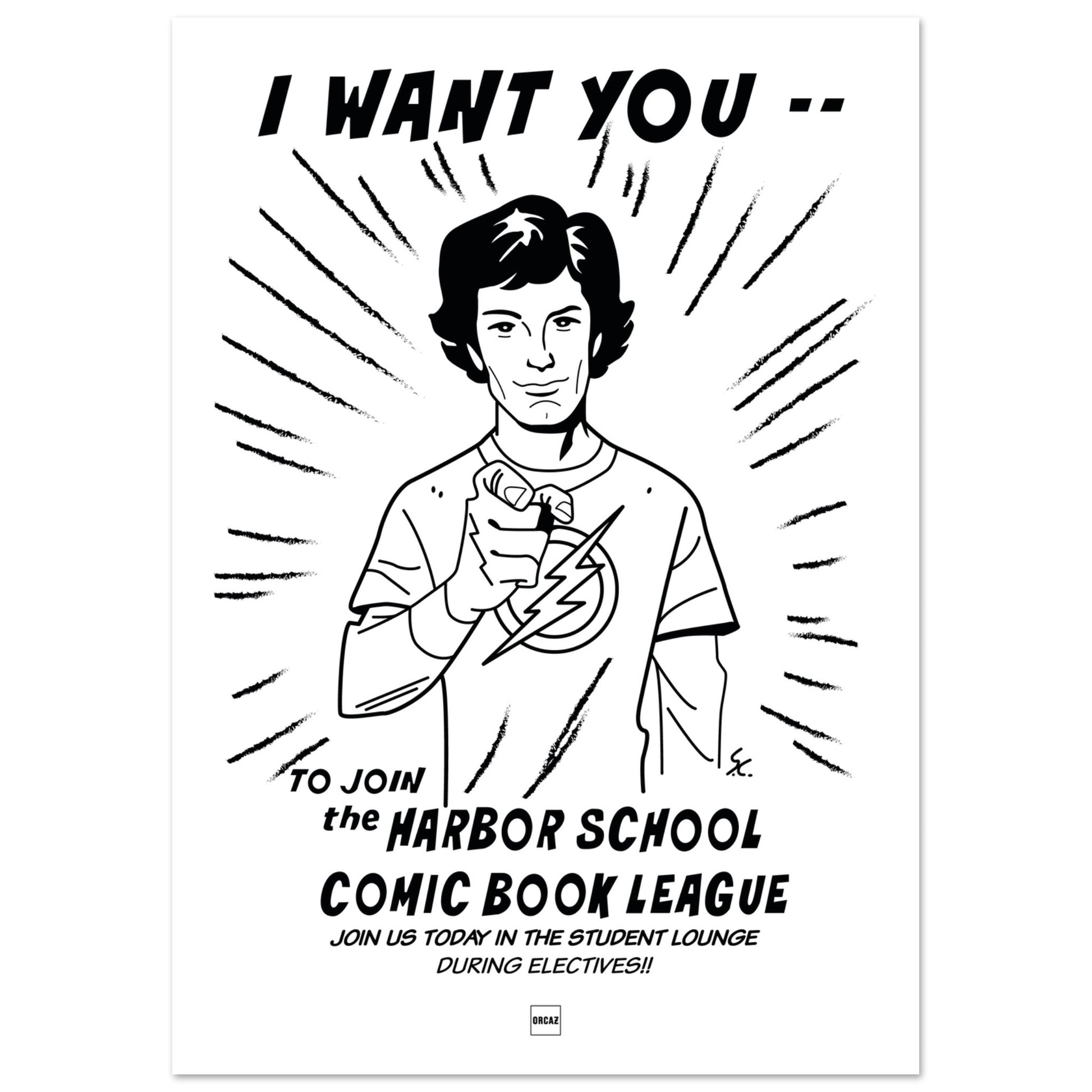 Affiche du flyer dessiné par Seth Cohen dans la série Newport Beach (The OC).