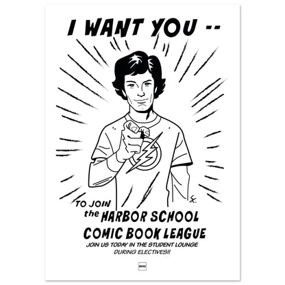 Affiche du flyer dessiné par Seth Cohen dans la série Newport Beach (The OC).