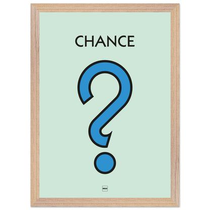Affiche décorative avec encadrement inspirée de l'illustration Chance du jeu Monopoly.
